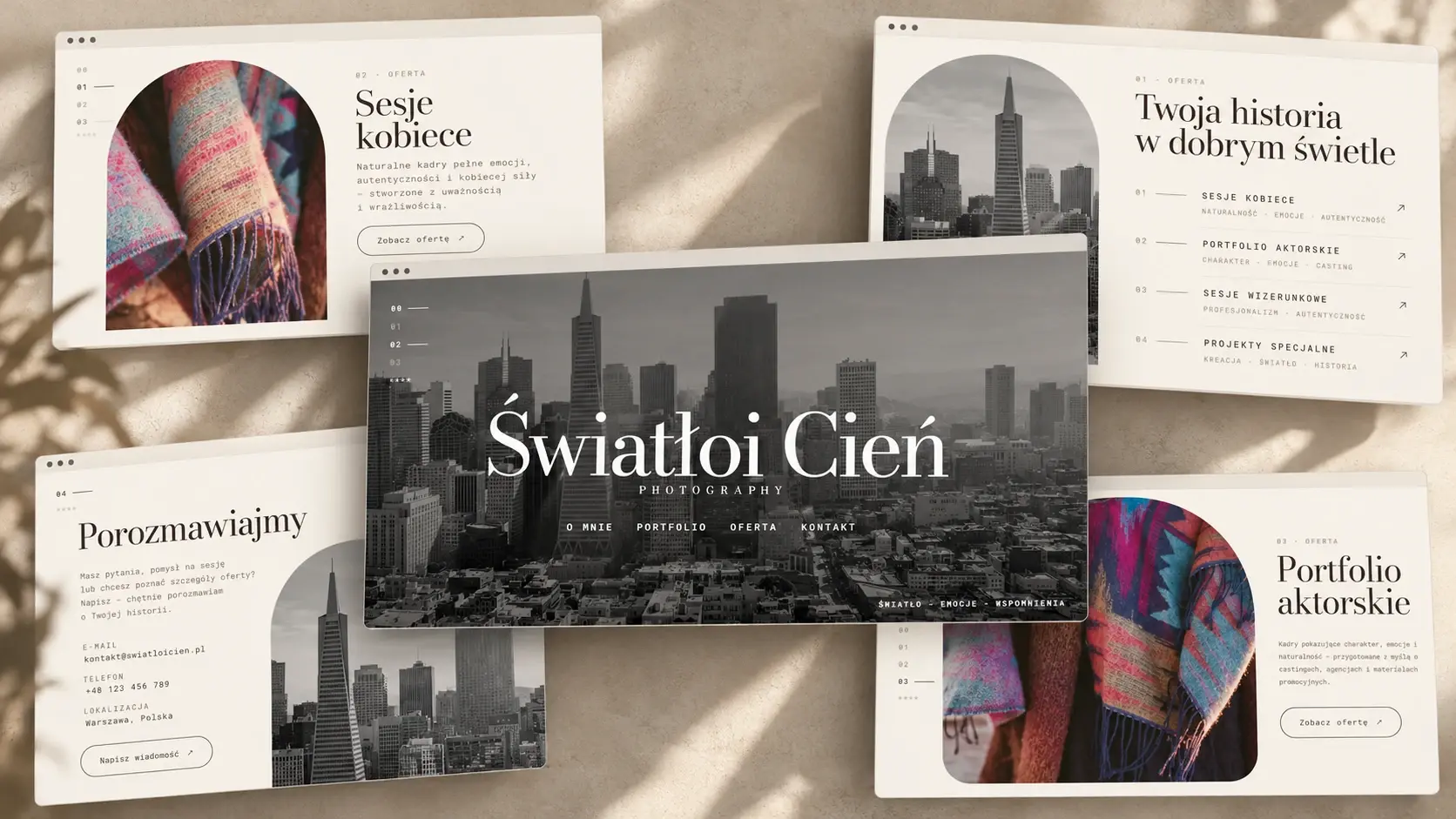 Światło i Cień — mozaika widoków strony